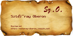 Sztáray Oberon névjegykártya